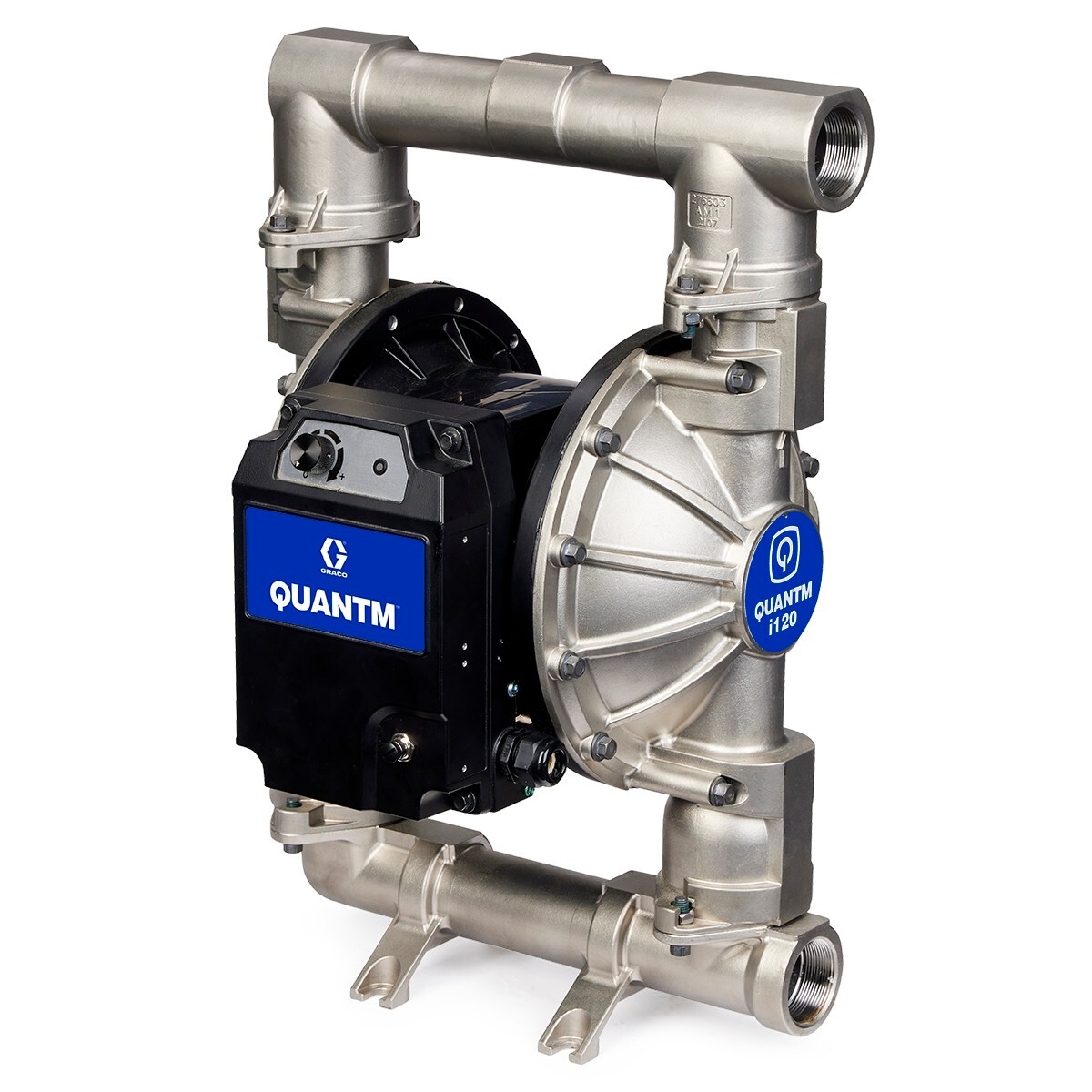 Bomba Eléctrica Graco QUANTM i120 de Polipropileno (1 Pulgada) – Asientos PP, Bolas PTFE y Diafragmas PTFE/Santopreno