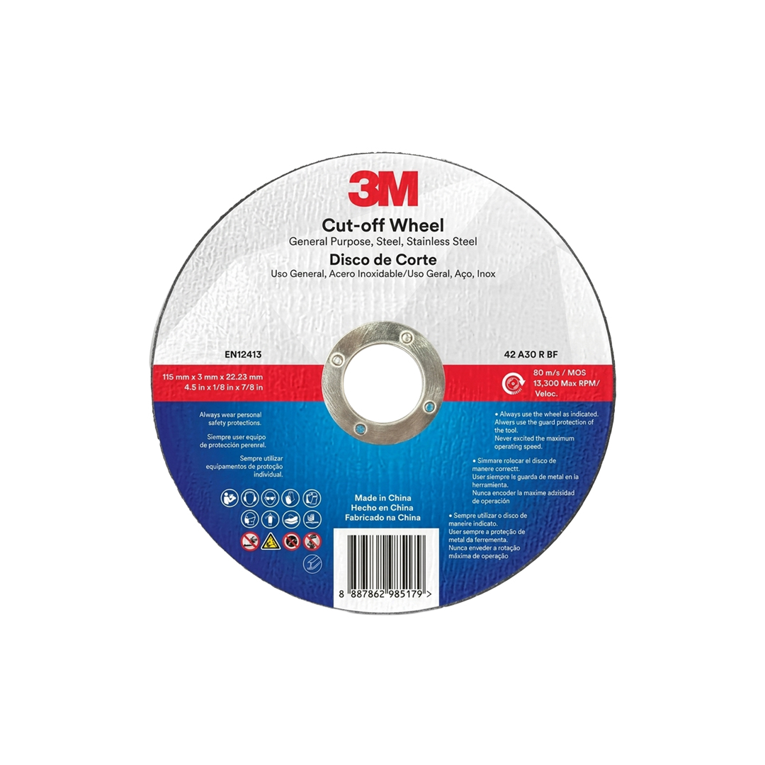 Disco de Corte 3M™ Frontier™ General Purpose, Grano 46, Tipo 41, 4 1/2" x 1/16" x 7/8"
