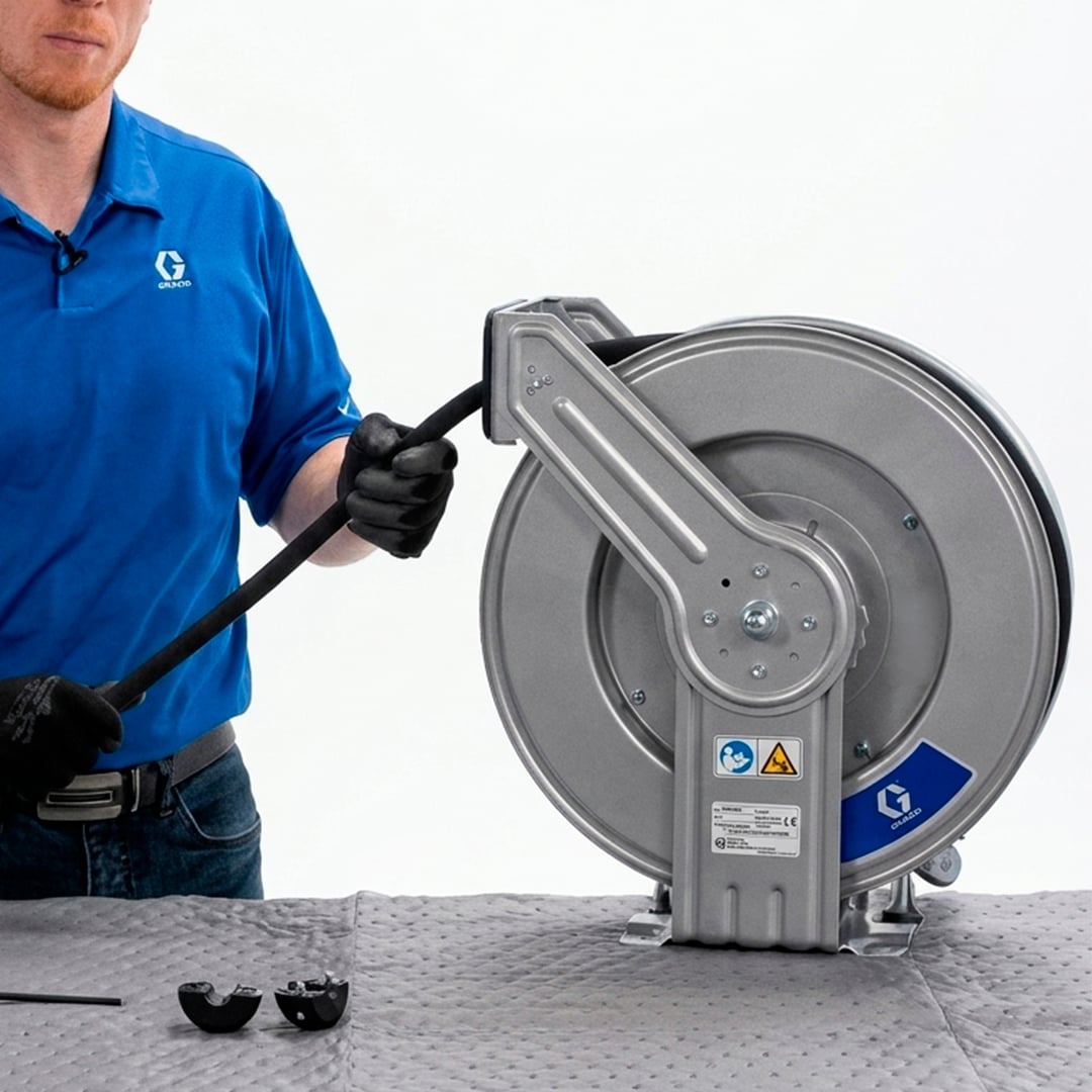 Carrete de Manguera para Aceite Graco LDX (1/2 in x 50 ft, Grado Industrial) - foto 4