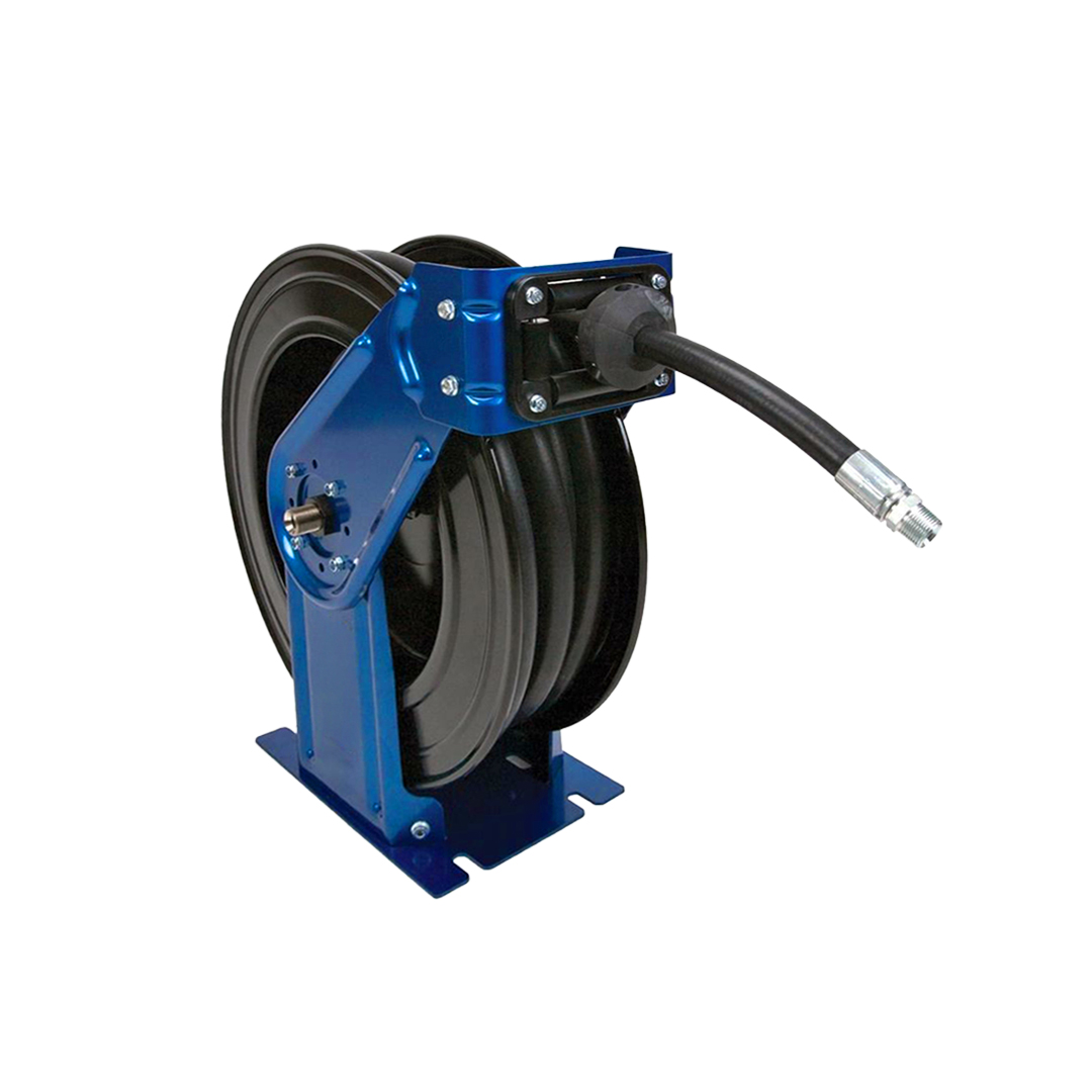 Carrete de Manguera de Alta Resistencia para Aceite Graco XD20 Azul (1/2 in x 50 ft, Doble Pedestal)
